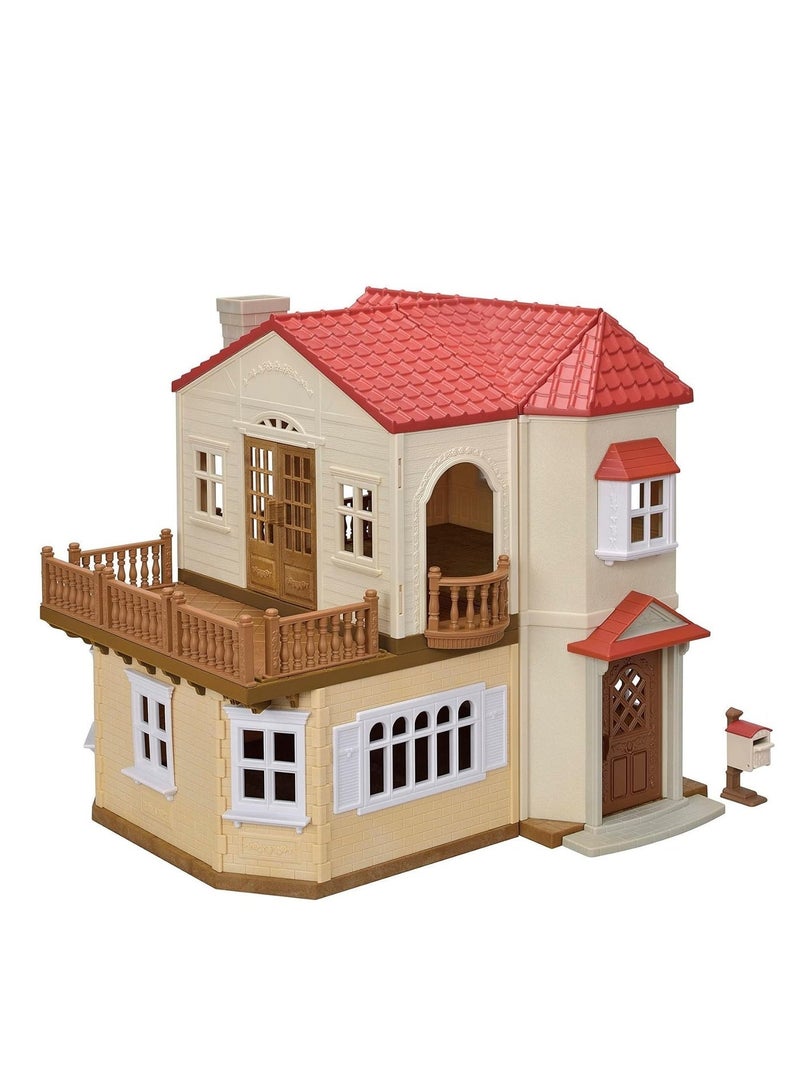 Sylvanian Families Red Roof Country Home Secret Attic Playroom 5708 | Modular Dollhouse with 4 Rooms & 3 Lights | Toy House - Image 1