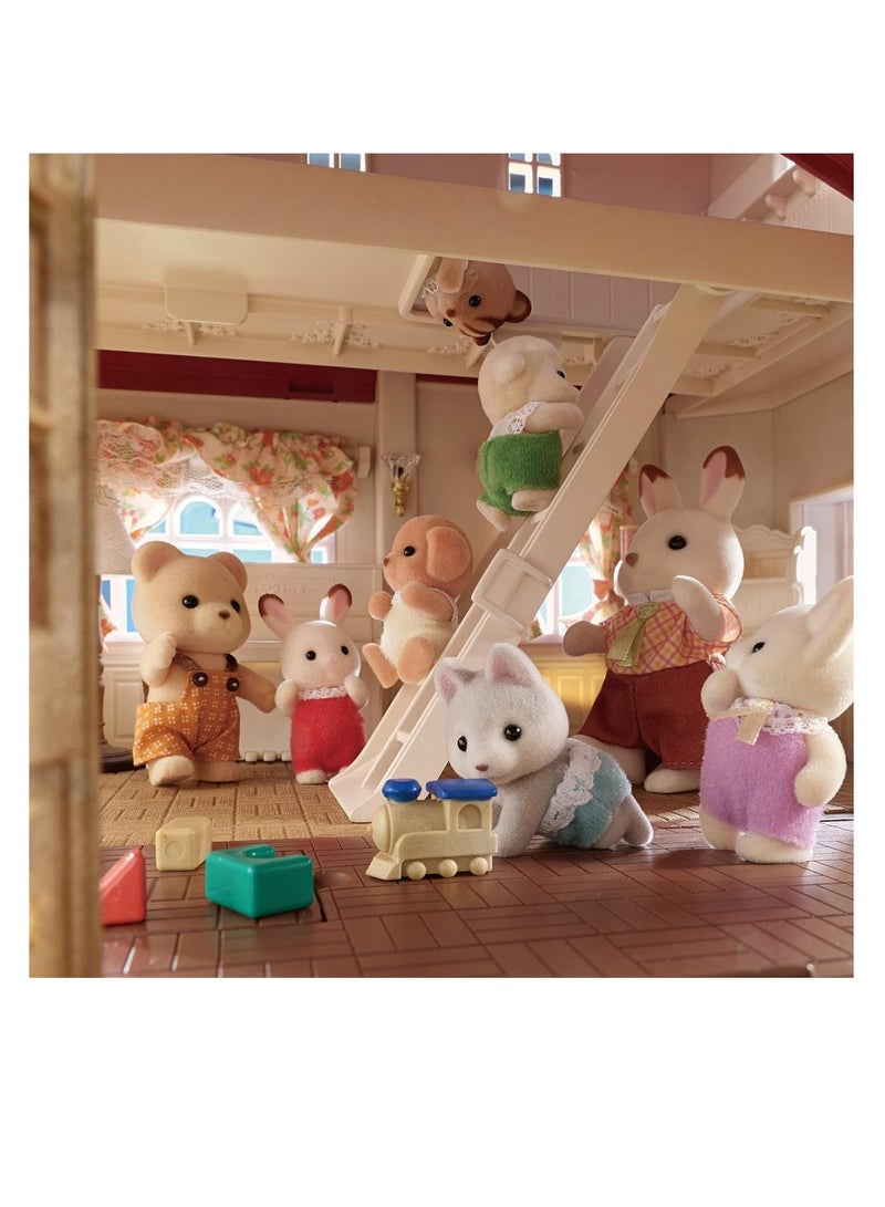 Sylvanian Families Red Roof Country Home Secret Attic Playroom 5708 | Modular Dollhouse with 4 Rooms & 3 Lights | Toy House - Image 3