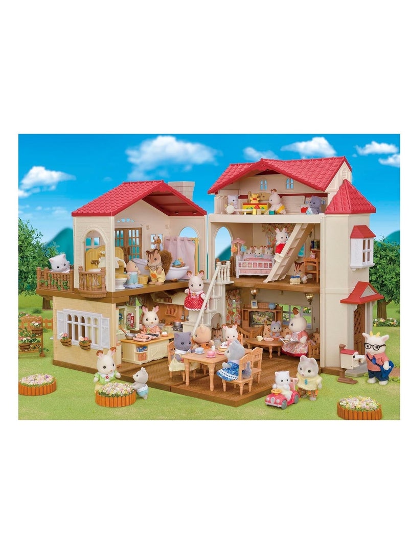 Sylvanian Families Red Roof Country Home Secret Attic Playroom 5708 | Modular Dollhouse with 4 Rooms & 3 Lights | Toy House - Image 4