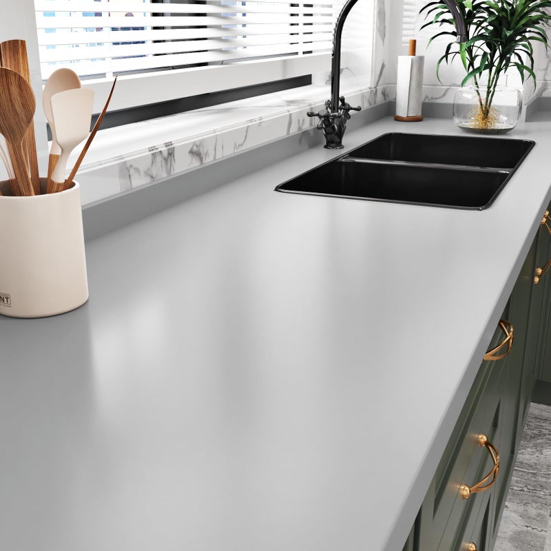 Grey Wallpaper Peel and Stick Countertops 158 x 118 Solid Grey Self Adhesive Contact Paper for Cabinets Walls Temporary Vinyl Removable Solid Silver Wallpaper for Bedroom Waterproof Shelf Liner
