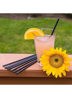 Generic 100pcs Black Straws Plastic Straws Disposable Drinking Straws For Coffee Juice And Cold Drinks  - Image 2