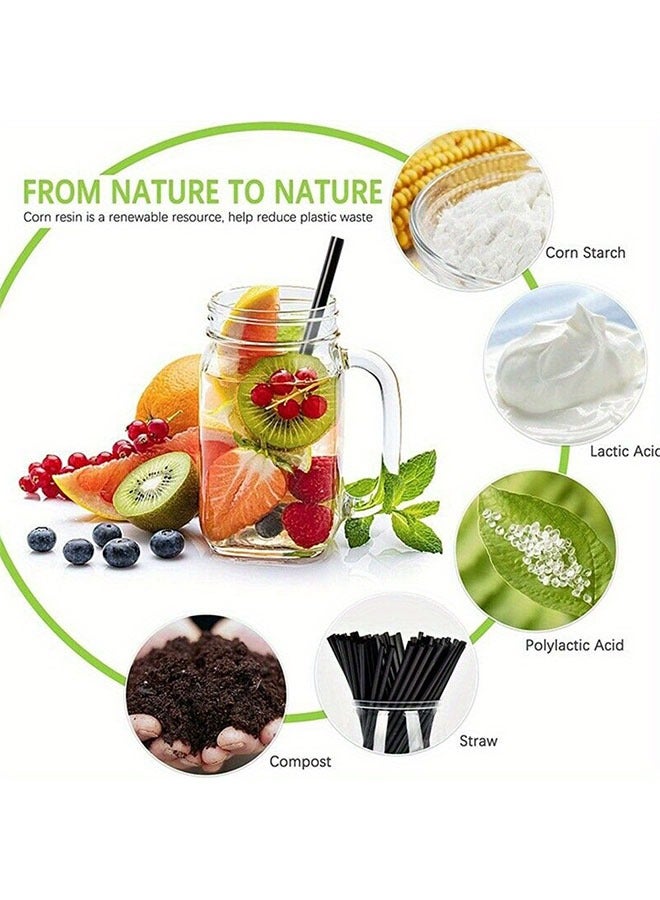 100pcs Black Straws Plastic Straws Disposable Drinking Straws For Coffee Juice And Cold Drinks  - Image 3
