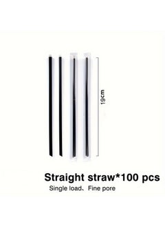 Generic 100pcs Black Straws Plastic Straws Disposable Drinking Straws For Coffee Juice And Cold Drinks  - Image 4