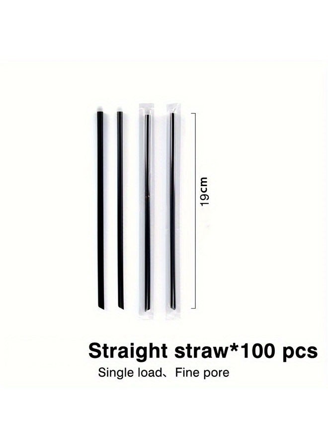 100pcs Black Straws Plastic Straws Disposable Drinking Straws For Coffee Juice And Cold Drinks  - Image 4