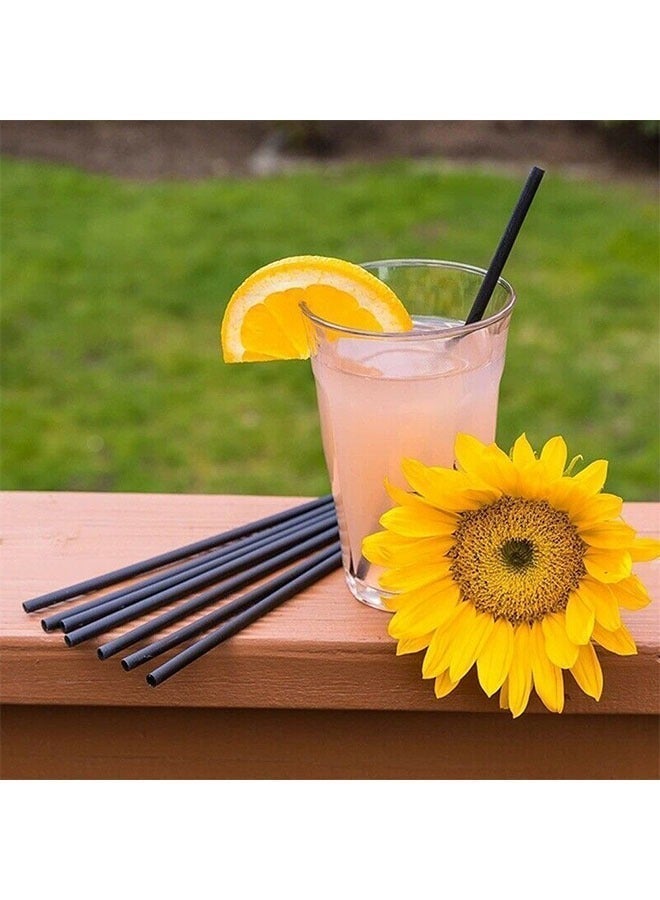 KOOKNA 100pcs Black Straws Plastic Straws Disposable Drinking Straws For Coffee Juice And Cold Drinks - Image 2