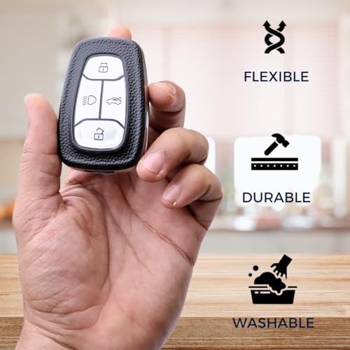 KEYCEPT TPU Leather Key Cover for Tata Nexon | Curvv | Altroz | Harrier | Punch | EV | Safari and Facelift 4 Button Smart Key - Image 5