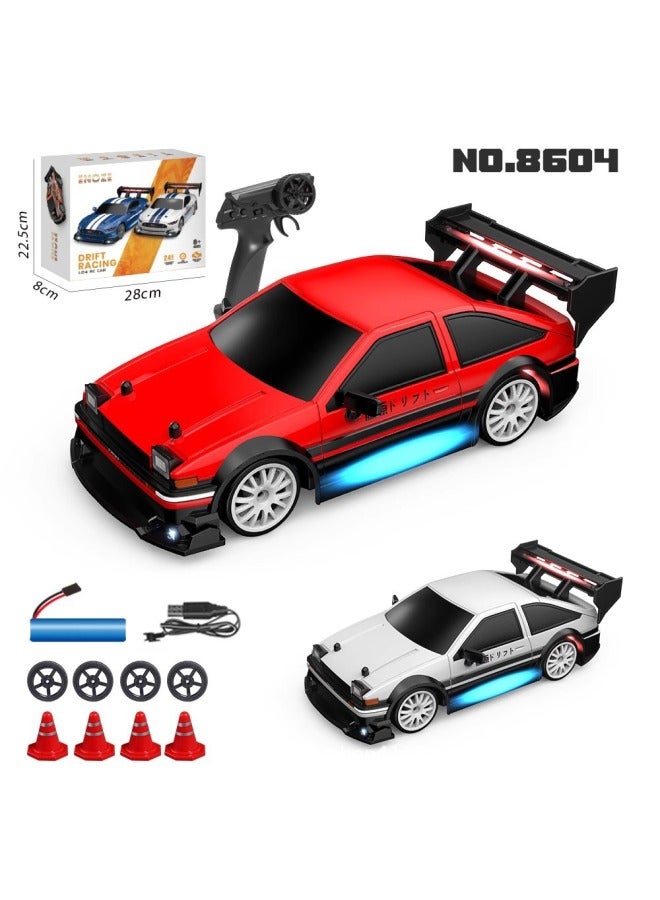 Professional Rc Remote Control Car Four-Wheel Drive High-Speed Drift Racing Gtr Competition Special Charging Toy Mustang Model 