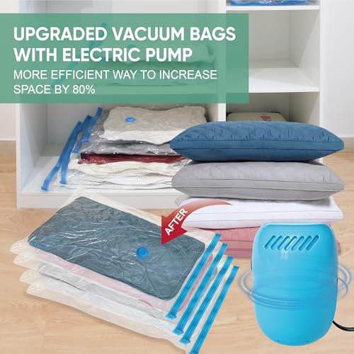 Roomimaster Vacuum Storage Bags with Electric Pump, Space Saver Vacuum Seal Bags with Pump, Sealer Compression for Clothes, Comforters, Blankets, Bedding, 10 Large - Image 2