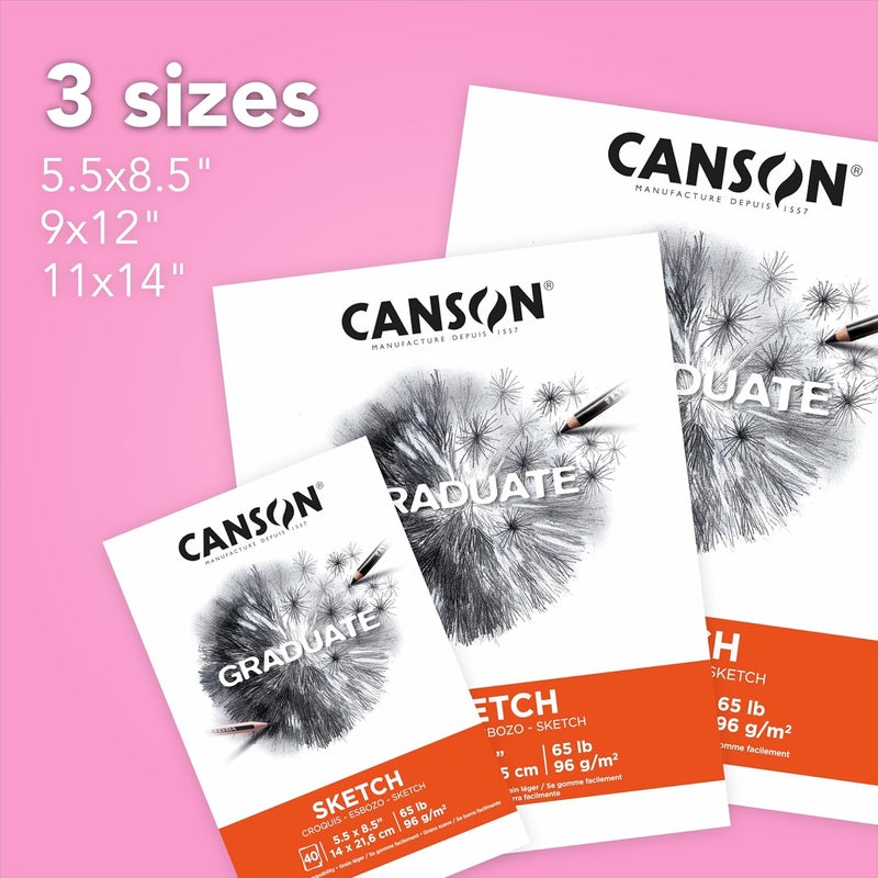 CANSON Canson Graduate Sketch Pad Foldover 11x14 inch 40 Sheets  Artist Paper for Adults and Students  Drawing Sketching and Art Journaling - Image 4