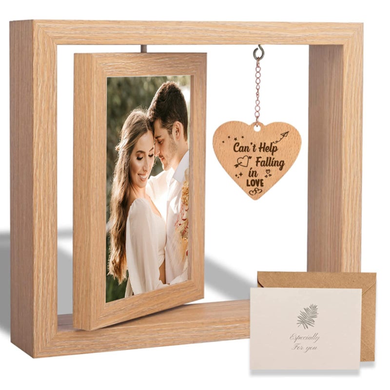 ishine Couple Picture Frames - Anniversary Photo Frame  Engagement Picture Frame Gifts for Couples  Boyfriend  Girlfriend  Husband  Wife  Can't Help Falling in Love - 4x6 Inches Photo Frames (Romantic Anniversary Picture Frame) - Image 1