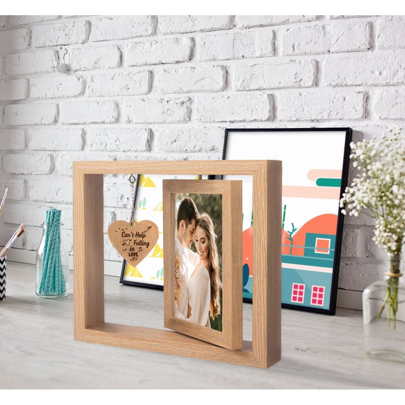 ishine Couple Picture Frames - Anniversary Photo Frame  Engagement Picture Frame Gifts for Couples  Boyfriend  Girlfriend  Husband  Wife  Can't Help Falling in Love - 4x6 Inches Photo Frames (Romantic Anniversary Picture Frame) - Image 2