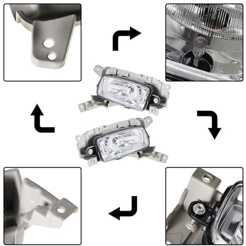 WFLNHB Fog Lights Replacement for Kia Sorento 2014 2015 Clear Lens with Bulbs Bezel Front Driving Fog Light Left Right Side - Image 3