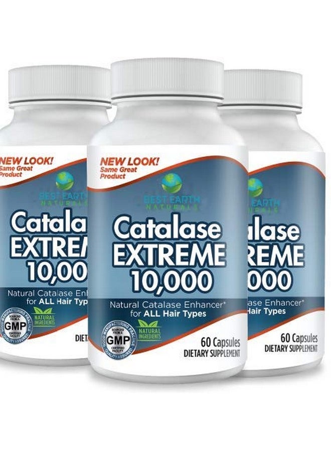 Best Earth Naturals - Catalase Extreme 10000 3 Month Supply Catalase Enzyme Hair Supplement With 10000 Iu Of Catalase Saw Palmetto Foti Biotin Paba And More 180 Count - Image 1