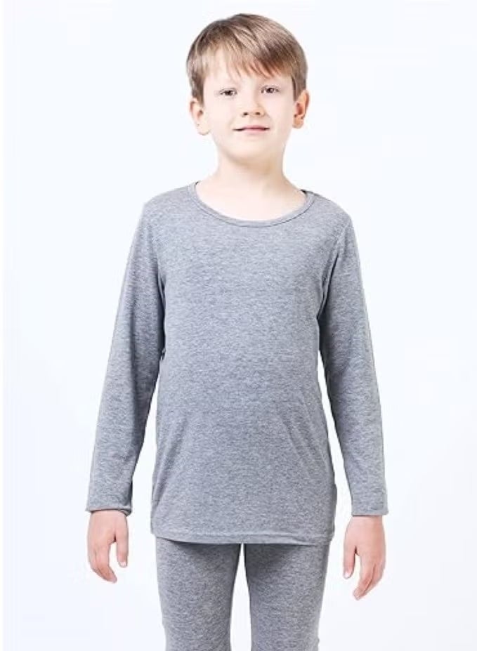 أطقم ملابس داخلية حرارية للأطفال بألوان سادة، قطع علوية وسفلية ناعمة، أطقم ملابس نوم ناعمة للأطفال - Image 2