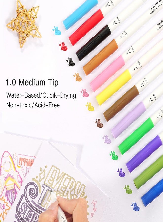 Welebar 12 Pack Infusible Pens Compatible with Cricut Maker 3/Maker 4/Maker/Explore 3/Explore 4/Air 2/Air, 1.0 Tip Sublimation Ink Marker Pen Set for Mugs, T-shirt, DIY Crafts - Image 3