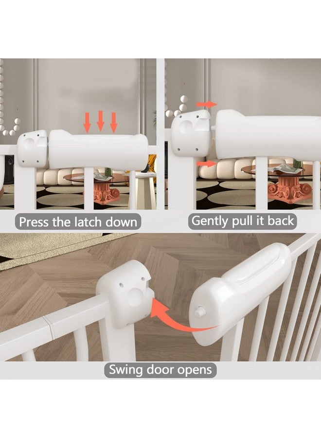 Fairy Baby Narrow Baby Gate 27 Inch to 29 Inch Wide, Small Auto Close Walk Through Safety Gates Pressure Mounted for Stairs Doorways Kids or Pets,White - Image 4