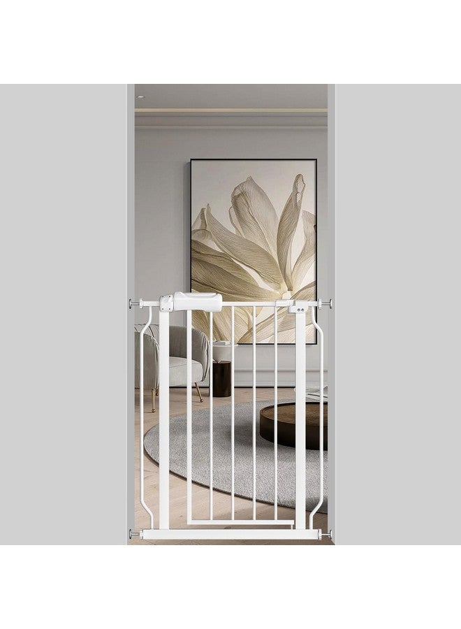 Fairy Baby Narrow Baby Gate 27 Inch to 29 Inch Wide, Small Auto Close Walk Through Safety Gates Pressure Mounted for Stairs Doorways Kids or Pets,White - Image 1