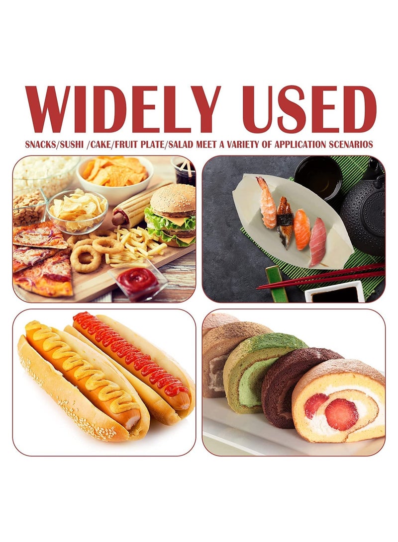 SYOSI 100Pcs Wood Serving Boats Disposable Bamboo Wood Boats Dishes Plates Wooden Snack Bowls Food Serving Tray Japanese Sashimi Sushi Boat Light Brown for Party Foods Snacks Canap Large - Image 5