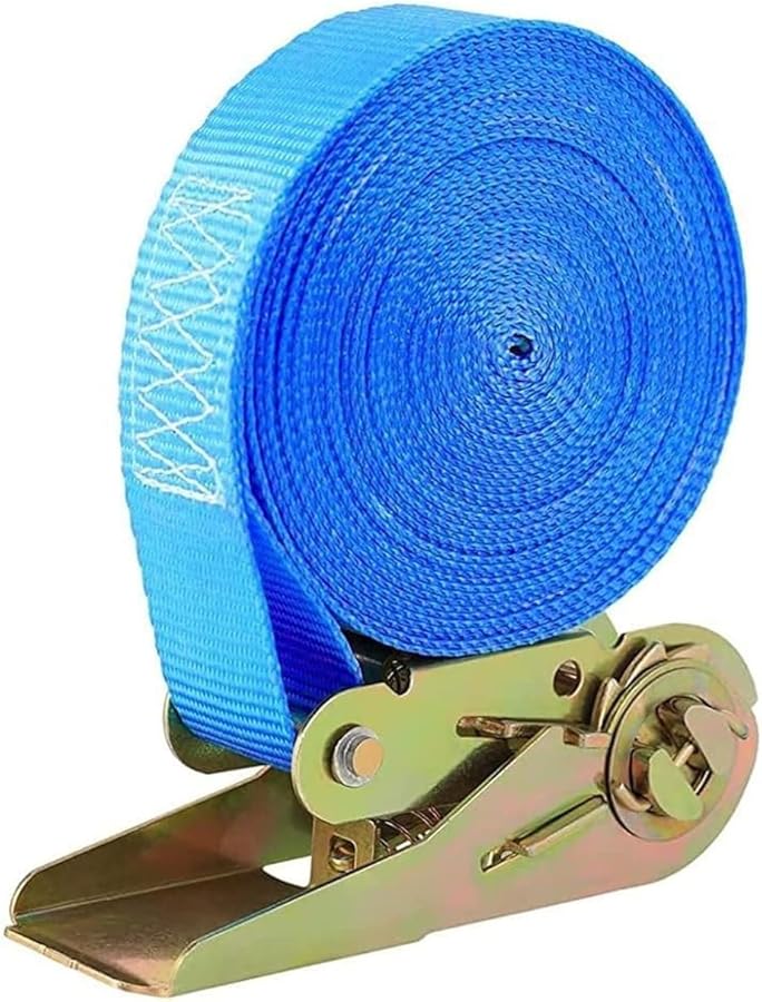 Heavy Duty Ratchet Straps 1000kg 2200lbs Tensile Force Cargo Tie Down 10M Blue - Image 2