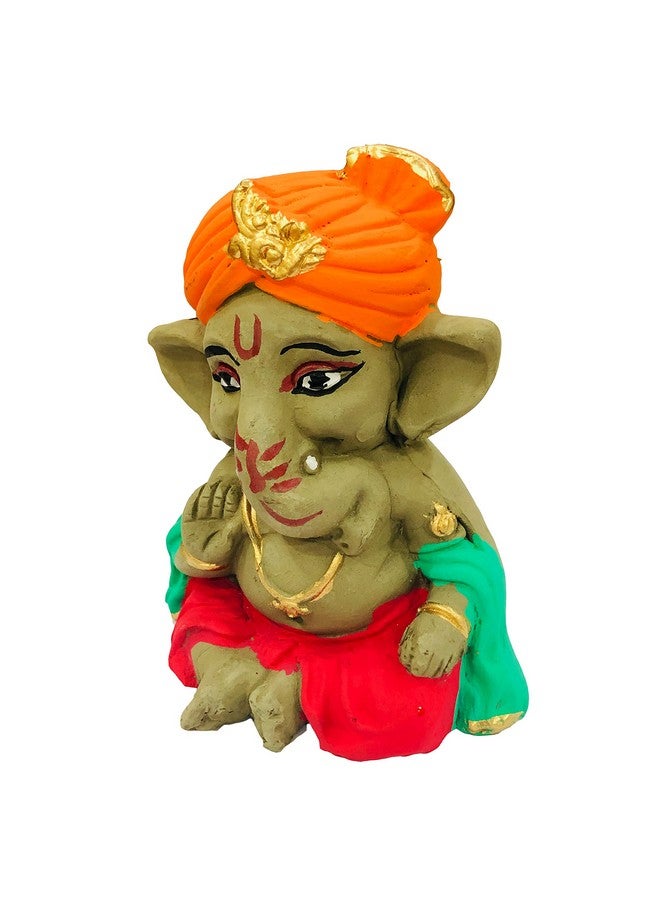 SHOPMEFAST تمثال غانيش مصنوع يدويًا من الطين/الطين الصديق للبيئة قابل للتحلل الحيوي (ارتفاع: 4 بوصة. صغير) - Image 2