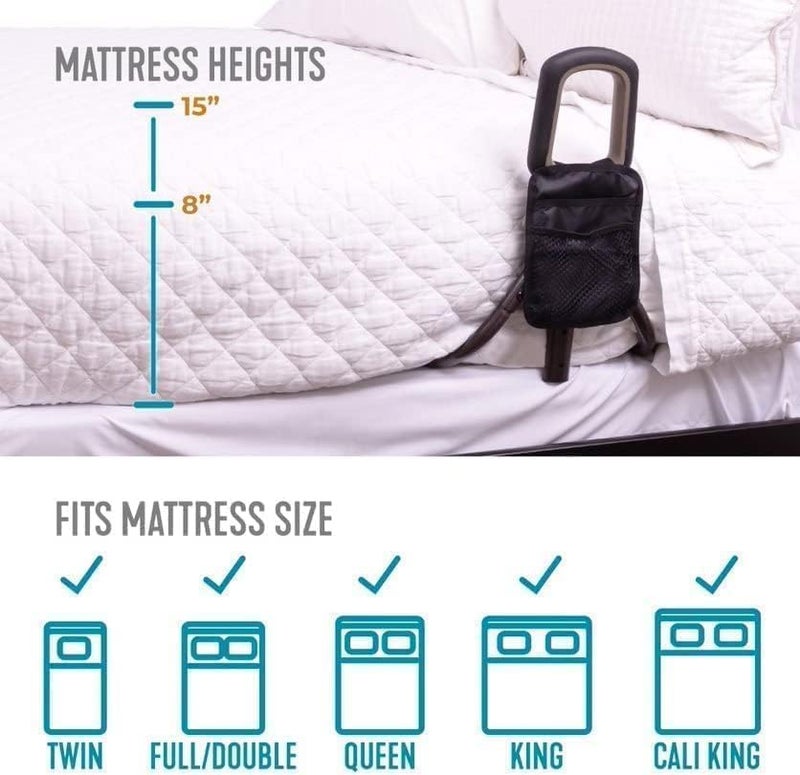 Stander Physical Therapy Bed Cane Bed Rail for Elderly Adults Height Adjustable Bed Assist Bar with Organizer Pouch Eligible for VAT relief in the UK - Image 4