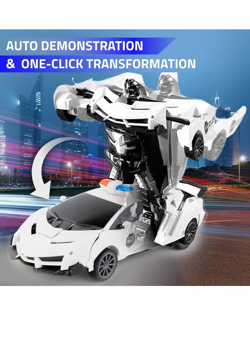 UniTrain Toys for Boys Police Electric RC Transformer Car - High Speed RC Car Robot with Lights, Sounds, Soft Grip Tires, 360 Degree Turning - Birthday Drift Hobby Gift Toys for Kids & Toddlers  - Image 4
