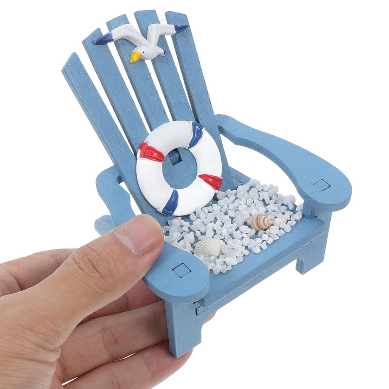 Miniature Beach Chair Model Nautical Decor Dollhouse Furniture Desk Ornament Accessory - Image 4