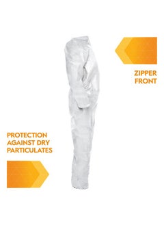KLEENGUARD KleenGuard A20 Elastic Wrist and Ankle Coverall, Large, White (37716), REFLEX Design, Zip Front 