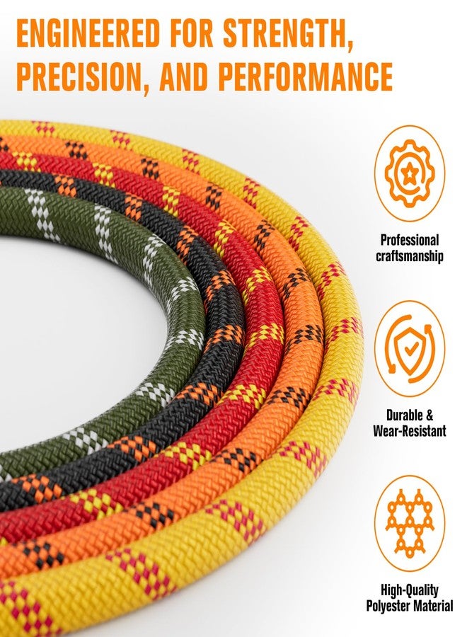 HOKINETY Double Braided Arborist Rigging Rope - 3/8 in X 100 ft 48 Strands Outdoor Pulling Heavy Duty Polyester Bull Rope for Swing Tree Work Camping Rescue Hiking - Orange - Image 4