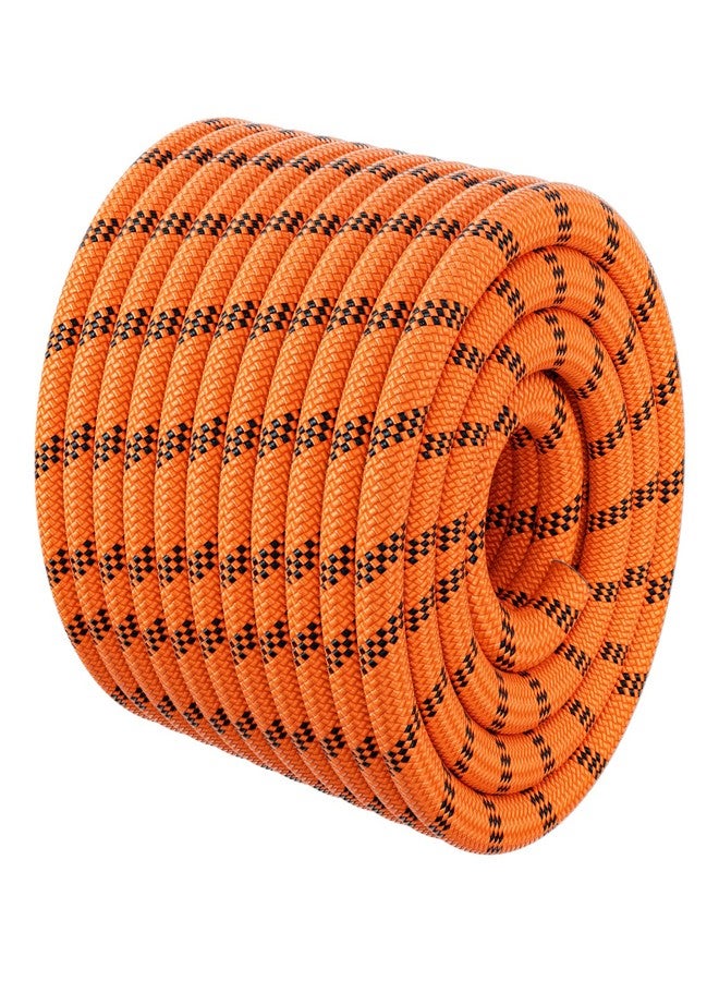 HOKINETY Double Braided Arborist Rigging Rope - 3/8 in X 100 ft 48 Strands Outdoor Pulling Heavy Duty Polyester Bull Rope for Swing Tree Work Camping Rescue Hiking - Orange - Image 1