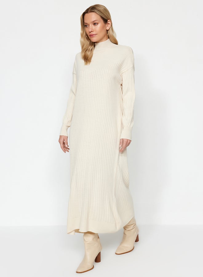 trendyol Stone High Neck Knitwear Dress - Image 1