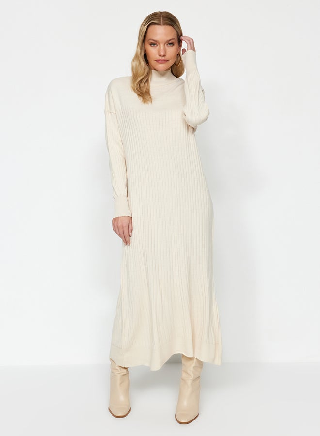 trendyol Stone High Neck Knitwear Dress - Image 2