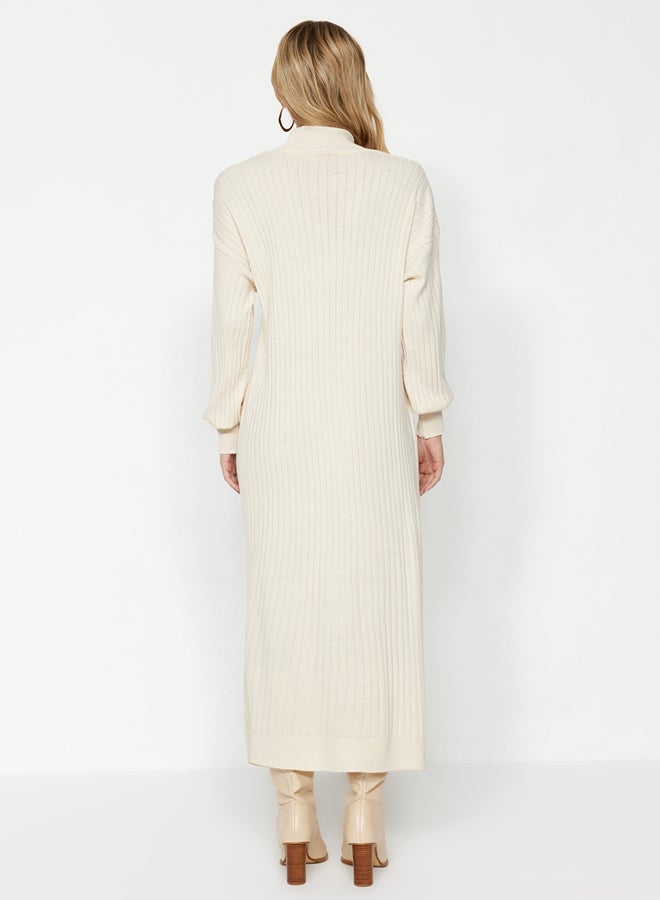 trendyol Stone High Neck Knitwear Dress - Image 5