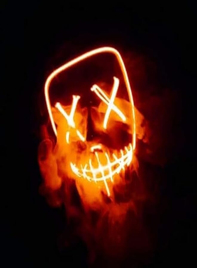 Halloween Mask, LED Light up Mask LED Mask Scary mask for Festival Cosplay Halloween Costume Masquerade Parties (orange) 