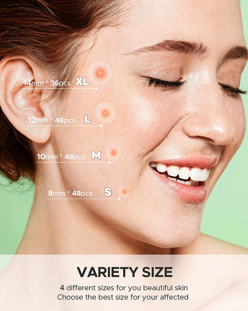ZATKTK Acne Pimple Patch (180 Counts 4 Sizes), FSA Eligible Invisible Hydrocolloid Acne Patch with Tea Tree Oil & Calendula Oil, Acne Spot Patch Zit Patches for Face - Image 4