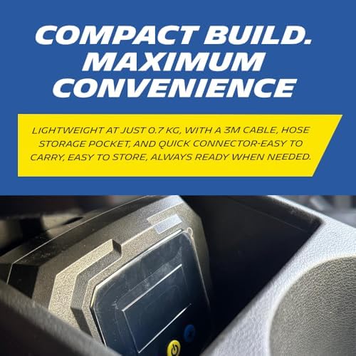 MICHELIN 12V Programmable Digital Micro Tyre Inflator | High-Flow 20L/Min Air Pump with Maximum Pressure of 120 PSI, LED Display & Pre-Set Pressure Function, Auto Shut-Off, Quick Connect Hose - Image 3