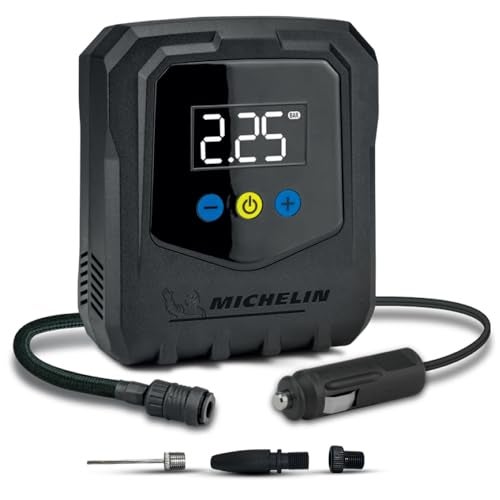 MICHELIN 12V Programmable Digital Micro Tyre Inflator | High-Flow 20L/Min Air Pump with Maximum Pressure of 120 PSI, LED Display & Pre-Set Pressure Function, Auto Shut-Off, Quick Connect Hose - Image 1