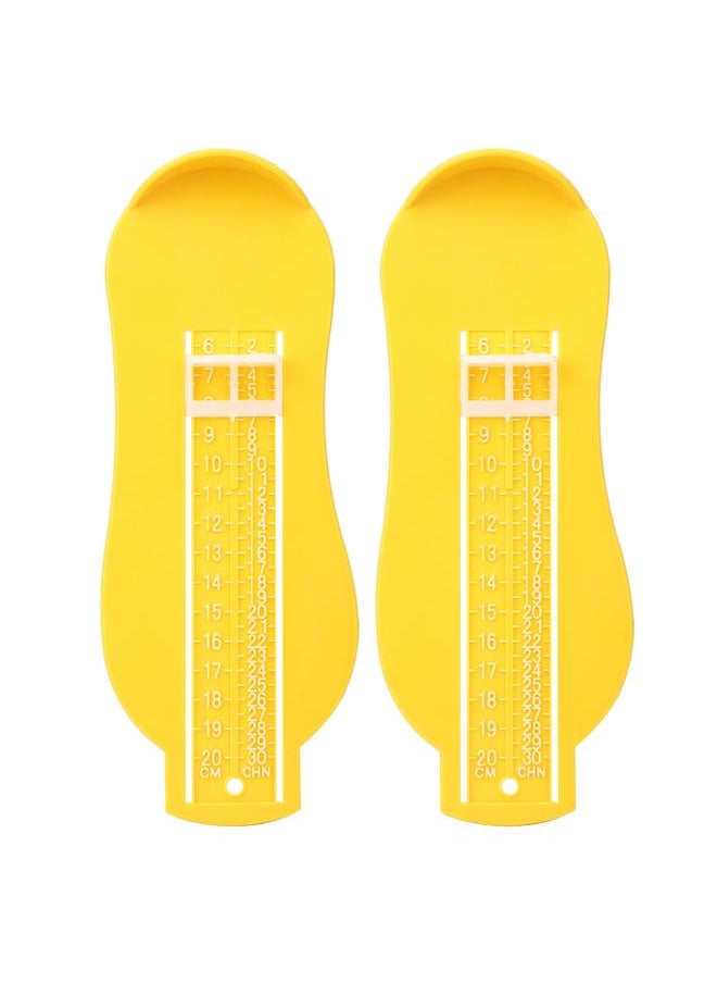 Thoraya 2pcs 0-200mm Foot Gauge Foot Measuring Devices Baby Kid Children Shoe SizerYellow  - Image 1