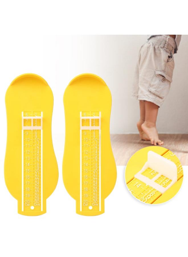 Thoraya 2pcs 0-200mm Foot Gauge Foot Measuring Devices Baby Kid Children Shoe SizerYellow  - Image 2