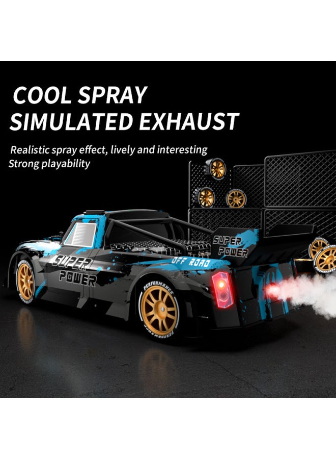 JJRC Explosion 2.4g Short Card Drift Racing Car Brushless Power Car Model Children's Toy Remote Control Car-Color:Blue (English Version)  - Image 4