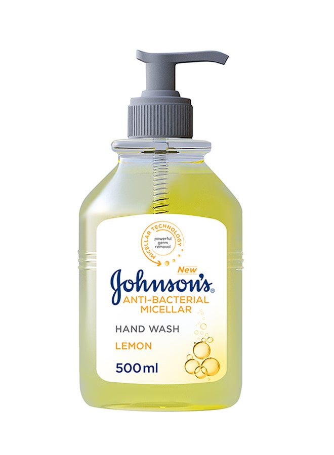 Johnson's Anti-Bacterial Micellar Hand Wash Lemon Multicolour 500ml - Image 1