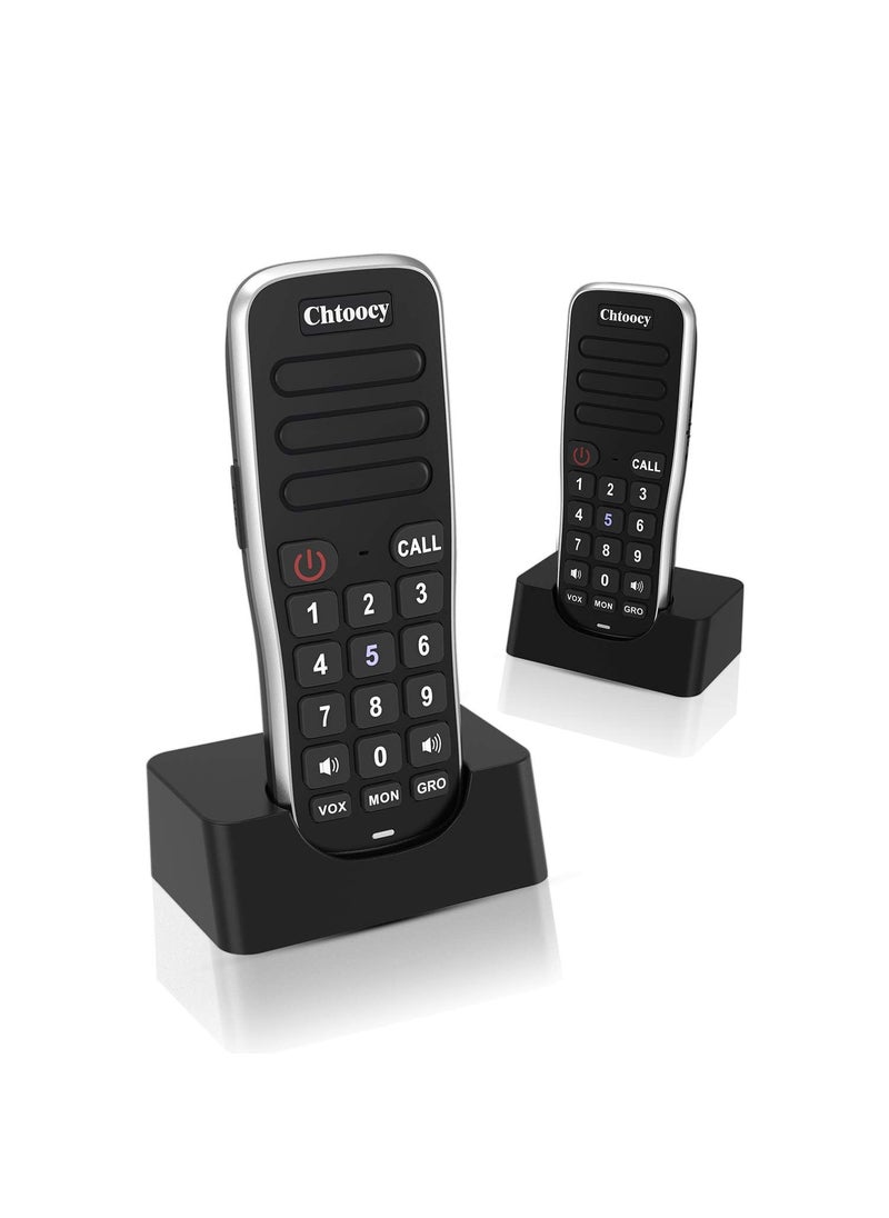 Chtoocy Chtoocy Rechargeable Intercoms Wireless for Home 1 Mile Range 10 Channel, Handheld Wireless Intercom System for Home Business Office, Home Room to Room Communication System (2 Packs, Black)  - Image 1