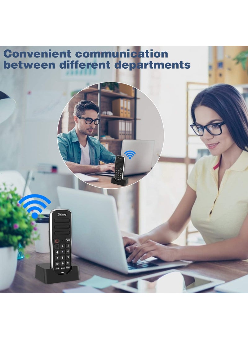Chtoocy Chtoocy Rechargeable Intercoms Wireless for Home 1 Mile Range 10 Channel, Handheld Wireless Intercom System for Home Business Office, Home Room to Room Communication System (2 Packs, Black)  - Image 5