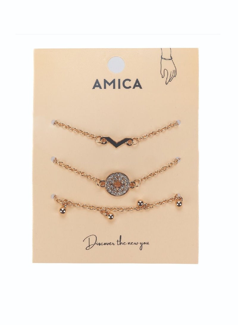 AMICA Beaded Embellished Set of 3 Bracelets - Image 5