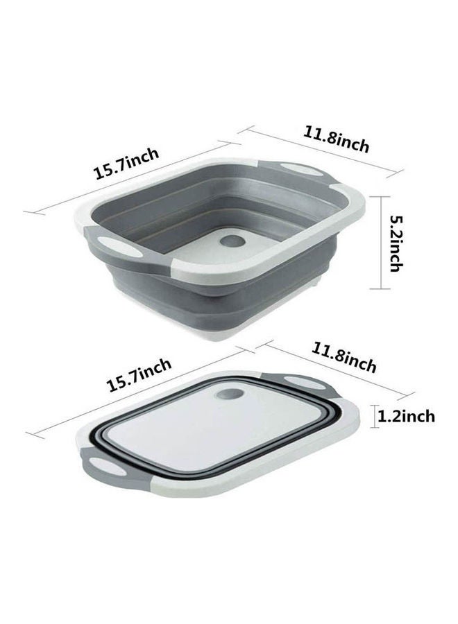 Spaceshoop Collapsible Washing Up Bowl, Innovations Multi Function Bowl Drying Rack, Portable Cutting Board, Retractable Drain Washing Basket Basin Vegetable Fruit Tray for for Camping, Picnic, Kitchen CB-01 - Image 3