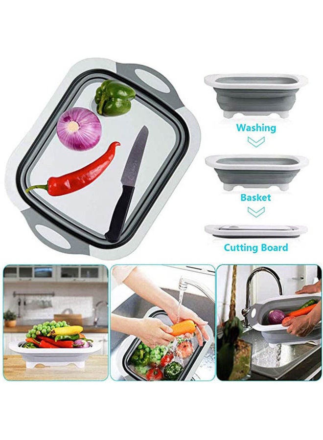 Spaceshoop Collapsible Washing Up Bowl, Innovations Multi Function Bowl Drying Rack, Portable Cutting Board, Retractable Drain Washing Basket Basin Vegetable Fruit Tray for for Camping, Picnic, Kitchen CB-01 - Image 2