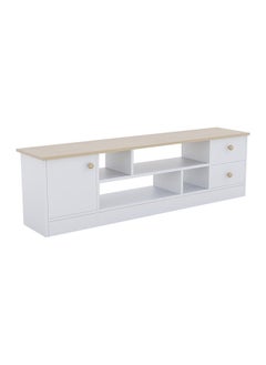 DANUBE HOME Gianni TV Cabinet For Up To 50 Inches TV Multifunctional Home Theater TV Rack White/Natural Oak 140x45x40 cm  - Image 3