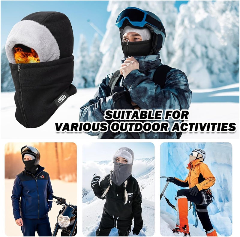 Excefore Winter Thermal Fleece Balaclava Mask, Unisex Warm Full Face Cover Windproof Hat, Neck & Ear Warmer Scarf, Cold Weather Snood for Running, Skiing, Cycling, Motorbikes, Hiking, Outdoor Sports - Image 5
