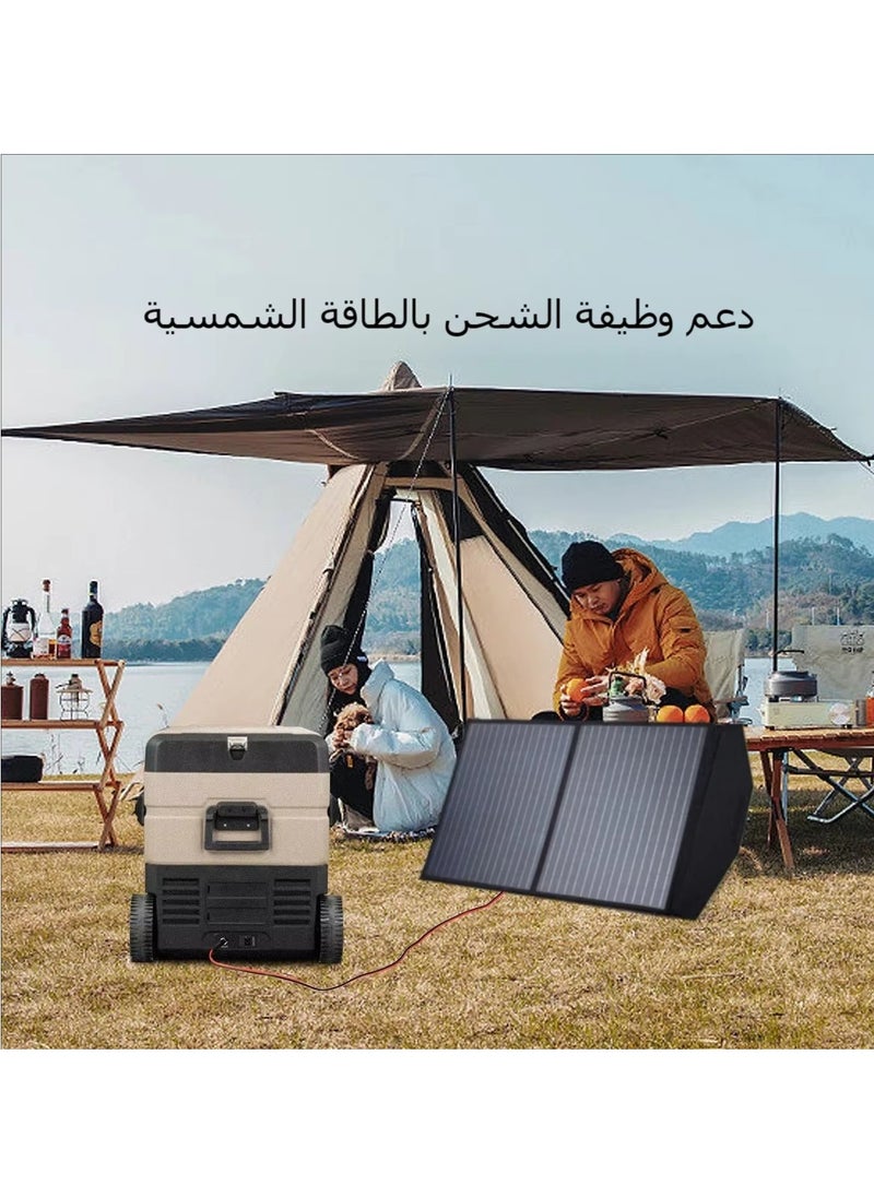 Generic 12V/24V Vehicle and Home Dual Temperature Car Refrigerator - -20℃ Fast Cooling, Bluetooth APP Control, Dual Door Design with Pluggable Li-Ion Battery, Suitable for Camping and Traveling - 55L  - Image 3