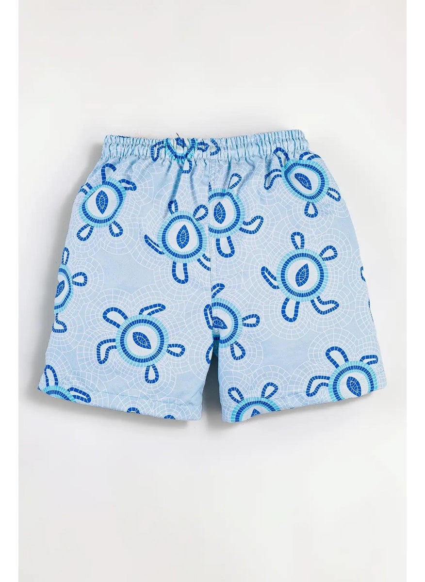 Gold Class Kidswear Turtle Printed Drawstring Lined Boys Swim Shorts  - Image 2